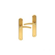Ouvre&deco - Ouvre&Déco - 2 poignées de porte babette sans trou, laiton poli satiné entraxe 195 mm