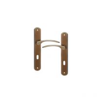Ouvre&Déco - 2 poignées de porte EVA entrée de clé, laiton patiné entraxe 195 mm