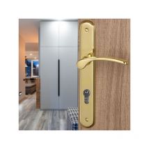 Ouvre&deco - Ouvre&Déco - 2 poignées de porte eva cylindre, laiton poli entraxe 195 mm