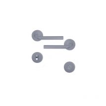 2 poignées de porte intérieure Aluminium anodisé inox mat sur rosace