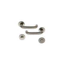 Ouvre&deco - Poignée de porte intérieure design en Inox sur rosace ronde Conda, tubulaire