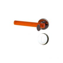 Ouvre&Déco - 1 poignée sur rosace vitamine gauche sans trou, metal acrylique translucide orange