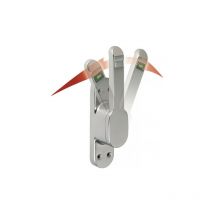 Poignée de porte VARIO DIN Gauche / Droite argenté LM 30mm tige ronde 10mm DENI