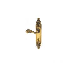 Ouvre&deco - Ouvre&Déco - 1 poignée de porte gauche sully verrou condamnation, laiton patiné entraxe 195 mm