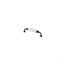 Poignée en acier et porcelaine cs 220661 - entraxe 128 mm - noir mat et blanc Interges