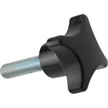 Poignée en croix DIN6335A Duroplast. Forme L. 40mm. M 8x30. Contenu : 5 pièces FORTIS