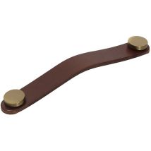 Poignée En Cuir Cs 220651 - Finition Cuir Brun - Entraxe 128 Mm - Interges.com
