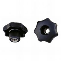 Poignée étoile M12 x 50 mm insert débouchant – Ecrou cylindrique – Filetage métrique pas standard, Matières – Holzprofi