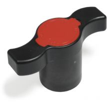 Poignée papillon allongée Giacomini R749F en plastique rouge 3/4' - 1' - 1 1/4'