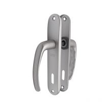 Store Menuiserie - Poignées pour Baie vitrée, Plaque, Clé l, Aluminium Gris, Carré 7 mm, Fenêtre