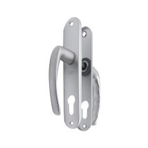 Store Menuiserie - Poignées, Plaque, Cylindre, Aluminium Gris, Carré 7 mm, pour Baie vitrée et Fenêtres