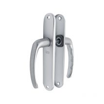 Store Menuiserie - Poignées de Baie Vitrée, Fenêtre, Plaque, Sans verrou, Aluminium Gris, Carré 7 mm
