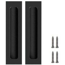 Yzmrbdqc - 2 Pcs Poignées de Porte Invisible Poignées Encastrées pour Porte Coulissante Noir Poignées pour Meubles Armoire Tiroirs avec Vis