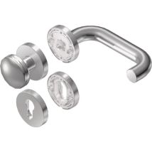Poignée de porte Rondo K1.0/H1.0 – Acier inoxydable – 145 mm – 53 mm – 38 mm – 37-42 mm – 8 mm – Forme, Matières, Entraxe, Finition métal, Percement, 