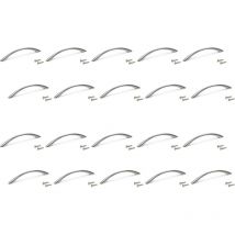 Lot de 20 poignées pour meubles Bombay, L160mm, entraxe 128mm, Zamak, Nickel satiné - Emuca