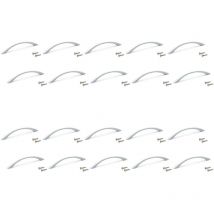 Lot de 20 poignées pour meubles Bombay, L160mm, entraxe 128mm, Zamak, Peint en aluminium - Emuca