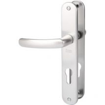 Poignée de porte d'entrée - Budget - Vachette - Gris argent - Clé i - 195 mm