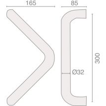 Poignée en V Série 401 inox 32x300mm - HERACLES - B-INOX-PT214