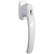 Poignée de fenêtre fg 516, verrouillable, couleur blanche