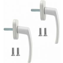 Poignées de fenêtre Poignée de fenêtre en alliage d'aluminium 2 pièces Poignée en aluminium massif Poignée de porte en aluminium blanc Compatible