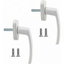 Poignées de fenêtre Poignée de fenêtre en alliage d'aluminium 2 pièces Poignée en aluminium massif Poignée de porte en aluminium blanc Compatible