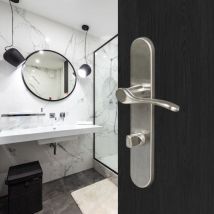 Poignées de porte easy-k Ersa sans perçage Argent satiné 220X40 mm à condamnation Easy K