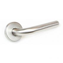 Emuca Jeu de Garniture intérieure de poignée de porte, avec rosace D.53mm, en forme de L, Acier inoxydable, nickelé satiné
