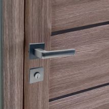 Secury-t - Poignées de porte sur rosace canon de fusil / anthracite carré - Modèle Fabrizia à condamnation