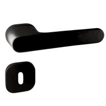 Secury-t - Poignées de porte sur rosace oblongue noir mat - Modèle Marina Trou de clé l