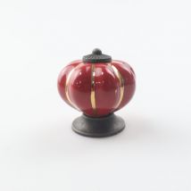 Poignées de tiroir en céramique, poignées de meubles en forme de citrouille pour tiroirs et armoires de cuisine(rouge)