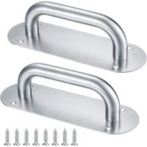 Poignées de porte coulissantes, poignées de porte à tirer avec plaque arrière, portail, armoire, placard, abri de jardin, toilettes, poignées de