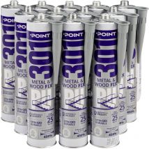 Point - Montagekleber Baukleber für Metall & Holz Universalkleber Dichtkleber Innen- & Außen 300 ml: 301 metal & wood fix, 12 Kartuschen