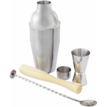 Cocktail-Set – Edelstahl-Shaker 550 ml – Barlöffel, Cocktail-Knospe, Stößel – Geschenk für Barkeeper