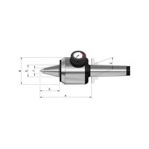 Röhm Gmbh - Pointe tournante à pointe allongée et indicateur de pression, Taille : 504, mk 4, a 137,5 mm, b : 72 mm, d : 32 mm, g : 31,267 mm, j : 14