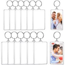Ynkkvre - 12 pièces porte-clés en acrylique pour cadre photo, porte-clés, cadeau pendentif cadre photo, porte-clés photo, pour les amis de la