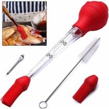 Fei Yu - Poire à Sauce Poulet Barbecue avec Brosse de Nettoyage, Aiguille d'Injecteur, Pinceau Burette de Barbecue de qualité fda en Caoutchouc
