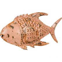 Poisson porte-bougie en fer peint à la main