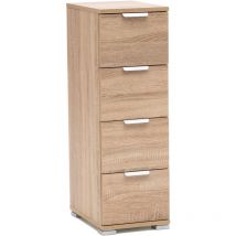 Homeness - Poitrine de tiroirs en bois avec 4 tiroirs en différentes couleurs 27x38xh85 cm BurlyWood - BurlyWood