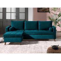 Bestmobilier - Polar - canapé d'angle réversible convertible - en velours au design scandinave - 4 places