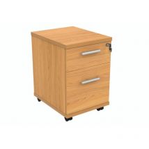Polaris 2 Drawer Mobile Under Desk Pedestal 404x500x595mm Norwegian Beech - KF77