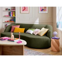 Lisa Design - Polaris - 3-sitzer sofa - aus strukturiertem samt - olivgrün