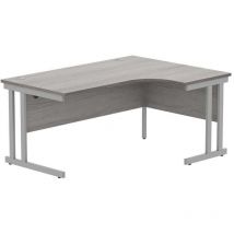 Polaris Right Hand Radial Du Cantilever Desk 1600x1200x730mm Alaskan Grey Oak/Si