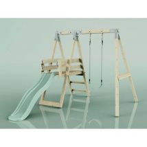 PolarPlay Schaukel Amsel aus Holz – Mintgrün – Maximalgewicht 50 kg – 202 cm – 215 cm – 290 cm
