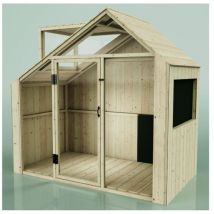 Spielhaus aus Massiv-Holz mit Acryl-Glas, Outdoor Kinderspielhaus Garten - Outdoortoys