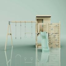 Spielturm Björn Aus Holz In Grüntrapezstange - Polarplay
