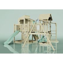 OutdoorToys Spielturm Emma aus Holz in Grün mit Babyschaukel