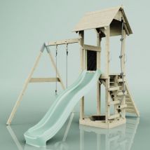 OutdoorToys Spielturm mit Wellenrutsche und Kinder-Schaukel Outdoor Klettergerüst Garten Kletterseil und Kletterleiter, Ausführung: Kinderschaukel,
