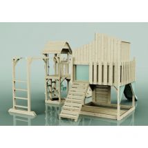 OutdoorToys Spielturm Tammo aus Holz in Grün mit Babyschaukel