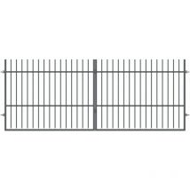 Doppeltor Linus 100 inkl. Zubehör-Set 300 x 100 cm Gartentor anthrazit - Polbram