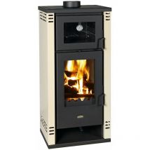 Poêle à bois avec four Prity K2 gt f - 8.1 Kw - Ivoire